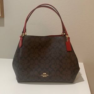 Coach Hallie shoulder bag in signature canvas